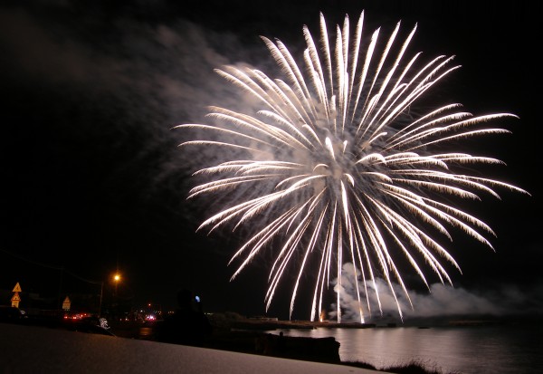 Fireworks on the sea